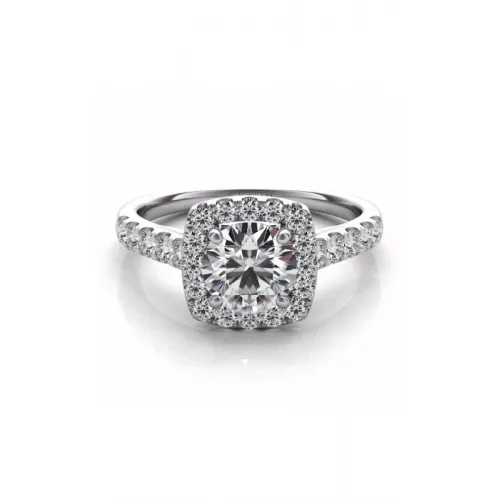 S Kashi & Sons Halo - Cushion Engagement Ring EN7452-1WG