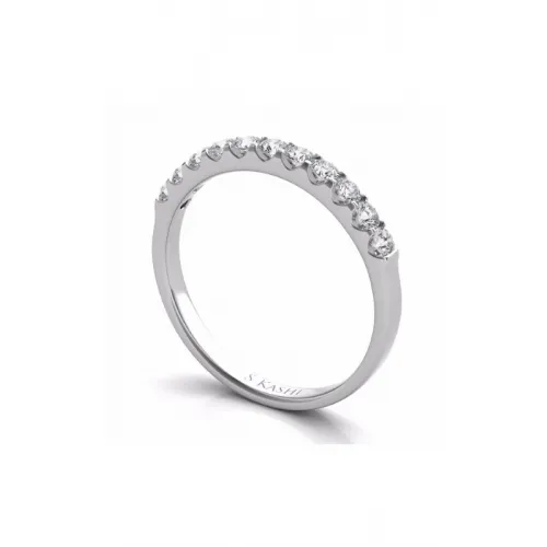 S Kashi & Sons Prong Set Wedding Band EN6708-BWG