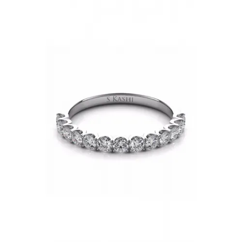 S Kashi & Sons Prong Set Wedding Band EN7637-BWG