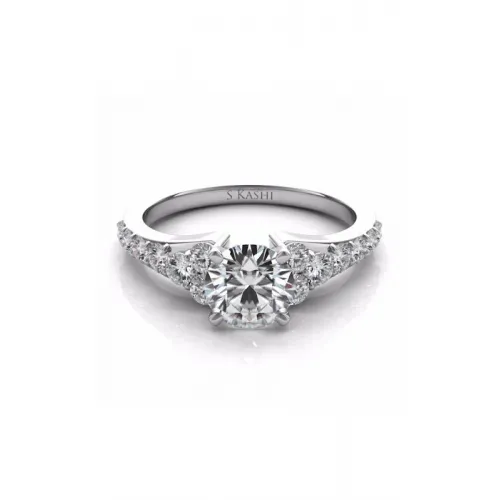 S Kashi & Sons Side Stone Engagement Ring EN7154WG
