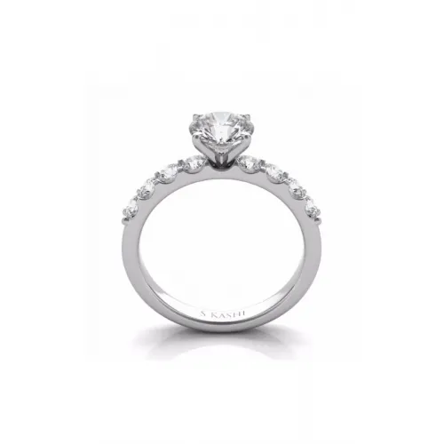S Kashi & Sons Side Stone Engagement Ring EN7164WG