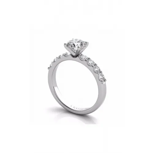 S Kashi & Sons Side Stone Engagement Ring EN7164WG