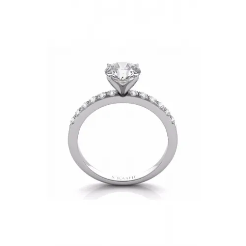 S Kashi & Sons Side Stone Engagement Ring EN7195WG