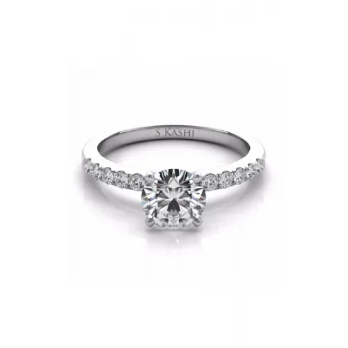 S Kashi & Sons Side Stone Engagement Ring EN7195WG