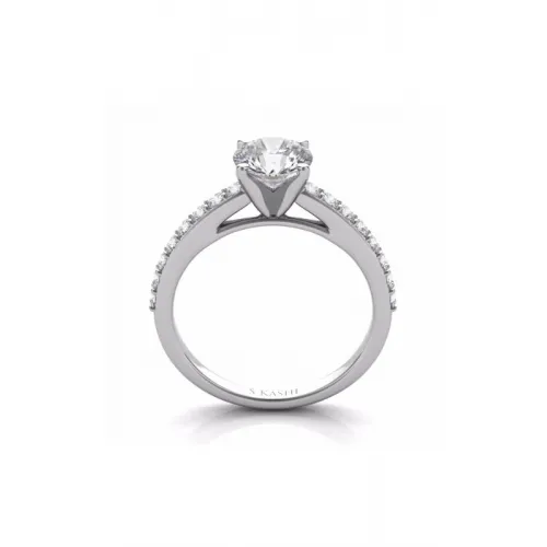 S Kashi & Sons Side Stone Engagement Ring EN7344WG