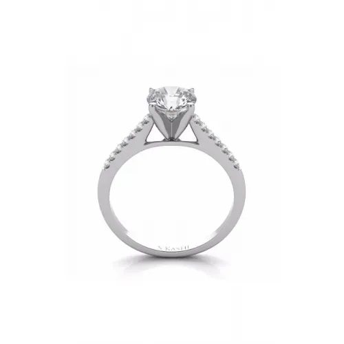 S Kashi & Sons Side Stone Engagement Ring EN7488WG