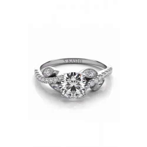 S Kashi & Sons Side Stone Engagement Ring EN7522-1WG