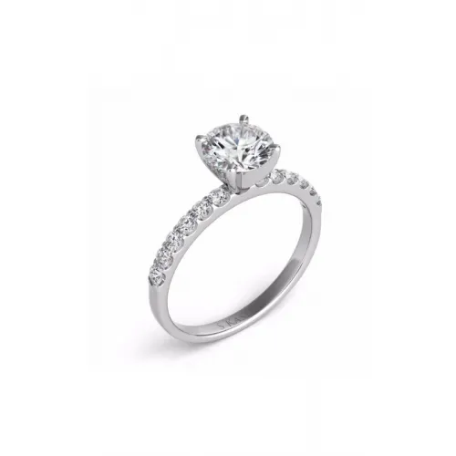S Kashi & Sons Side Stone - Prong Set Engagement Ring EN6593WG
