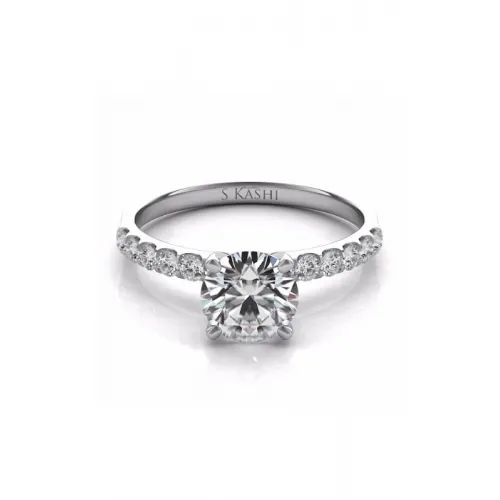 S Kashi & Sons Side Stone - Prong Set Engagement Ring EN6593WG