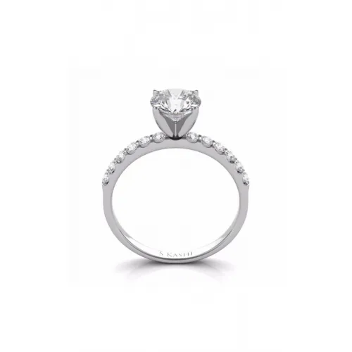 S Kashi & Sons Side Stone - Prong Set Engagement Ring EN6593WG