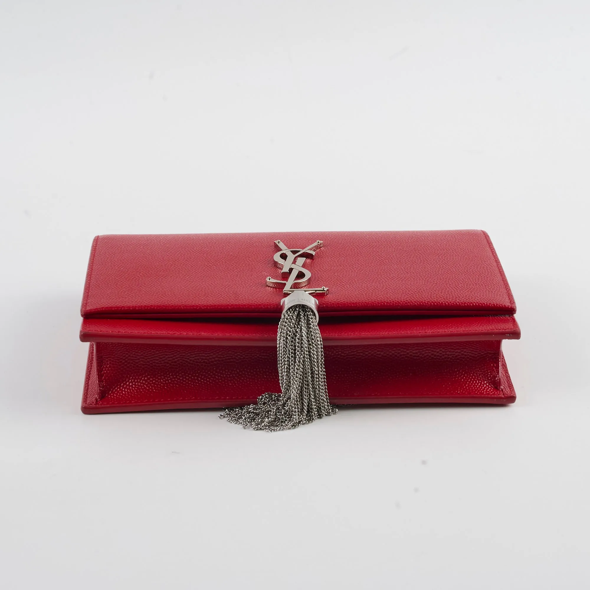 Saint Laurent Kate Tassel Wallet On Chain Red