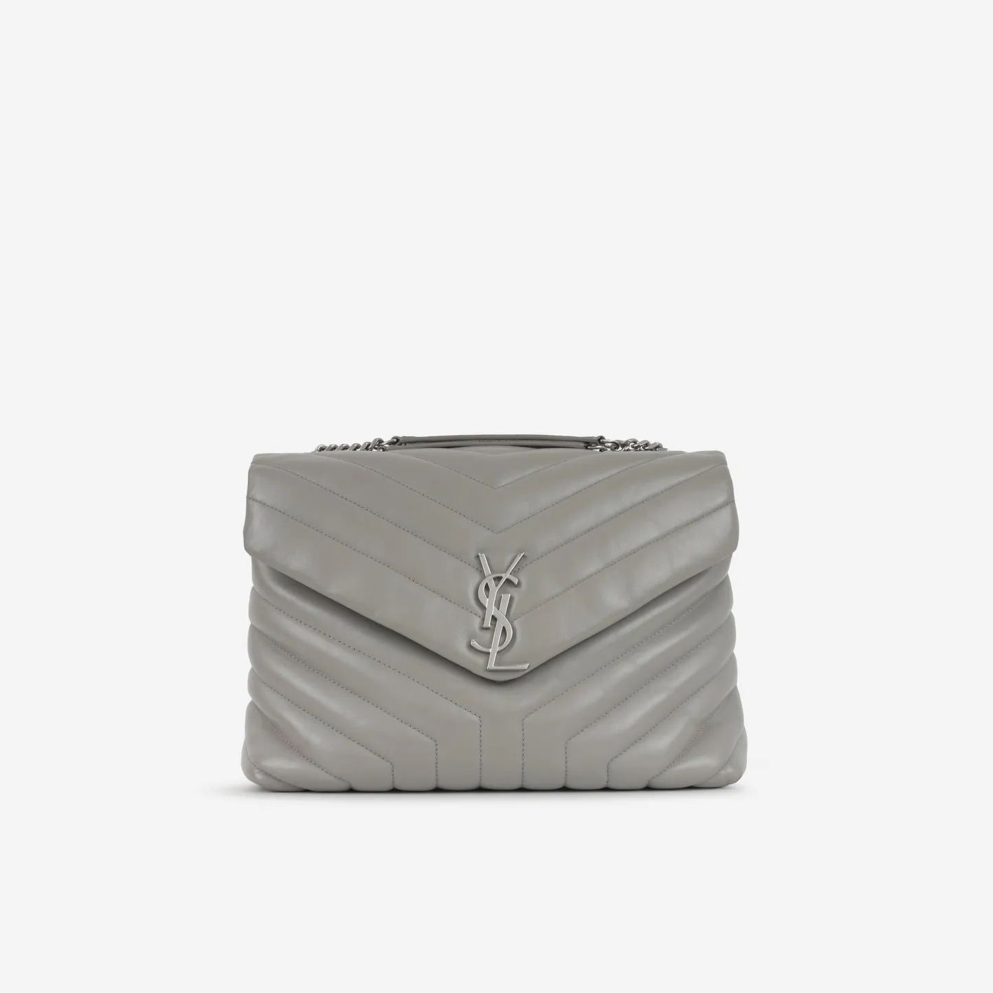 Saint Laurent Saint Laurent - Medium Loulou Bag - Grey Calfskin SHW - pre-loved handbags bulk sale