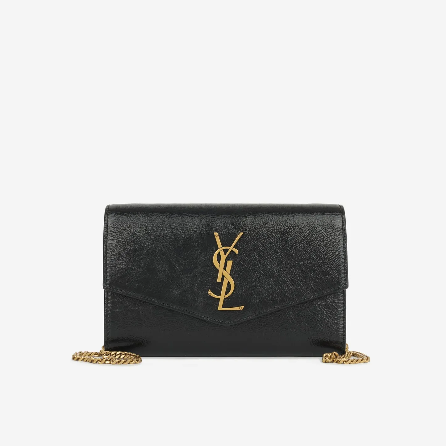 Saint Laurent - Uptown Chain Wallet - Black Calfskin GHW - Pre-Loved handbags bulk sale