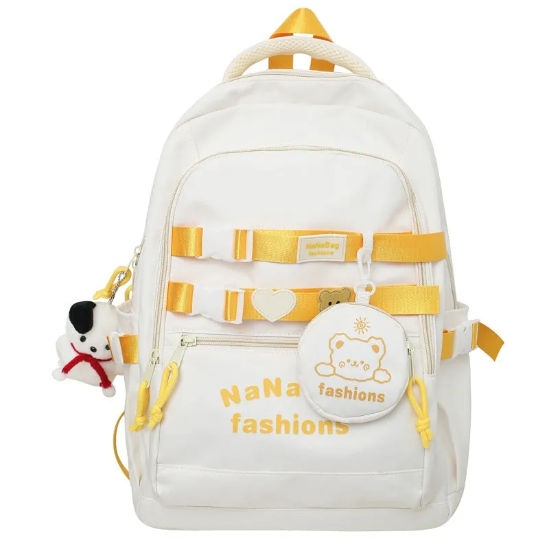 School bag backpack contrast color large capacity backpack
