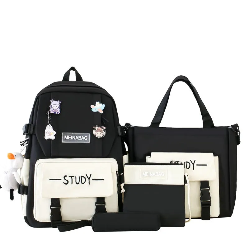Schoolbag for girls, four piece backpack