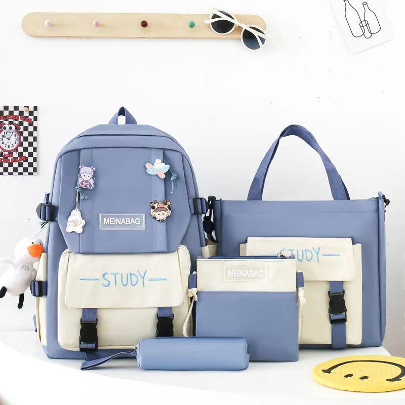 Schoolbag for girls, four piece backpack
