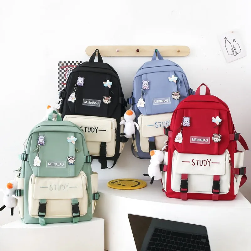 Schoolbag for girls, four piece backpack 