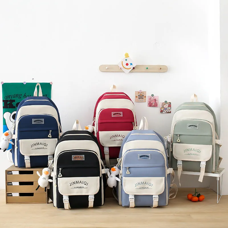 Schoolbag new style backpack 5 piece set wholesale 