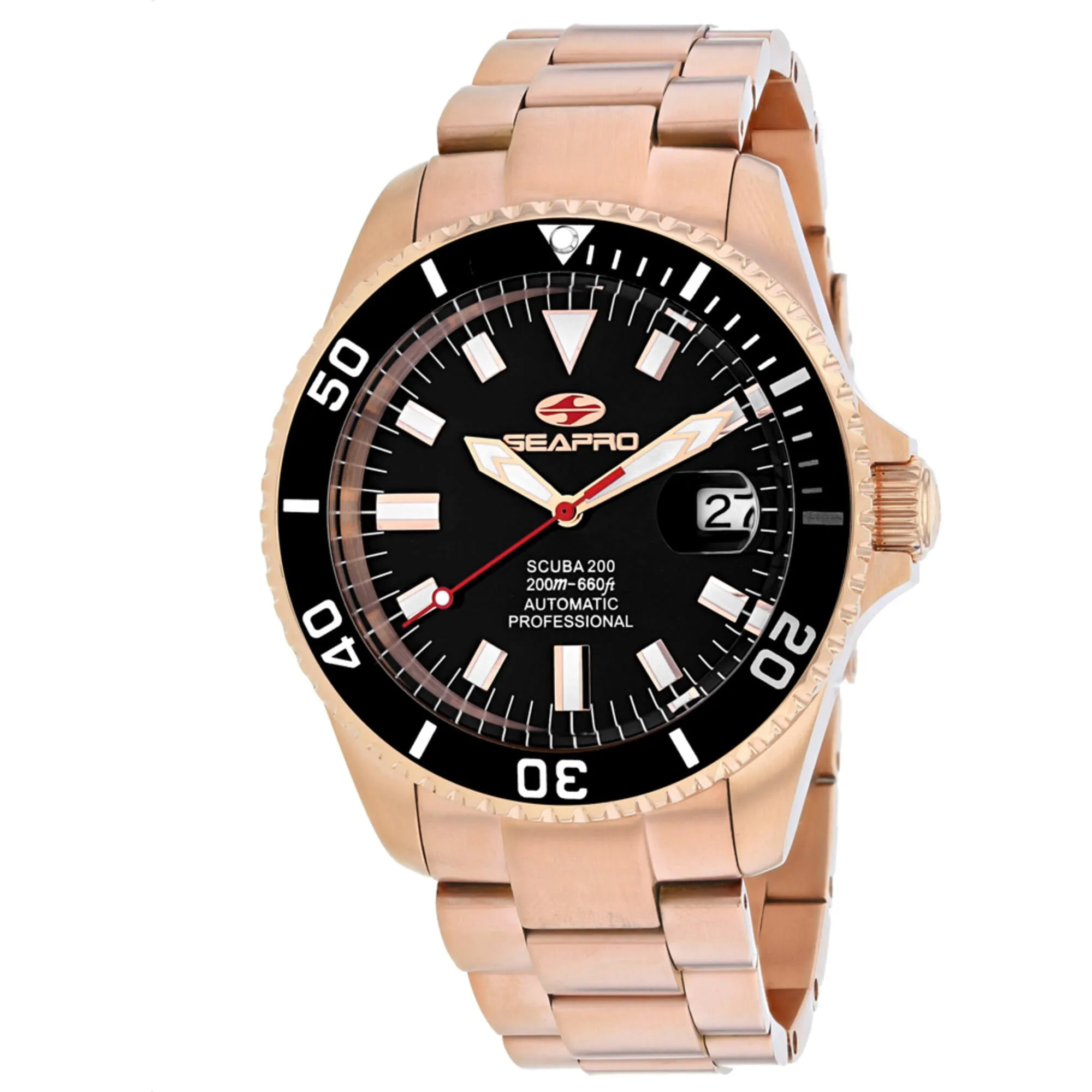 Seapro Men's Watch - Scuba 200 Automatic Black Dial Plated Steel Bracelet | SP4322 