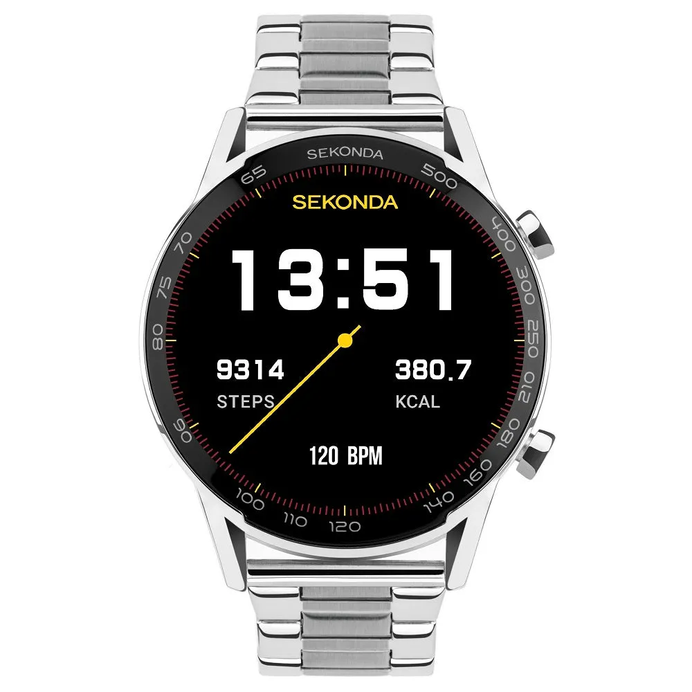 Sekonda Active Plus Smart Watch Silver Case Steel Bracelet 30177 