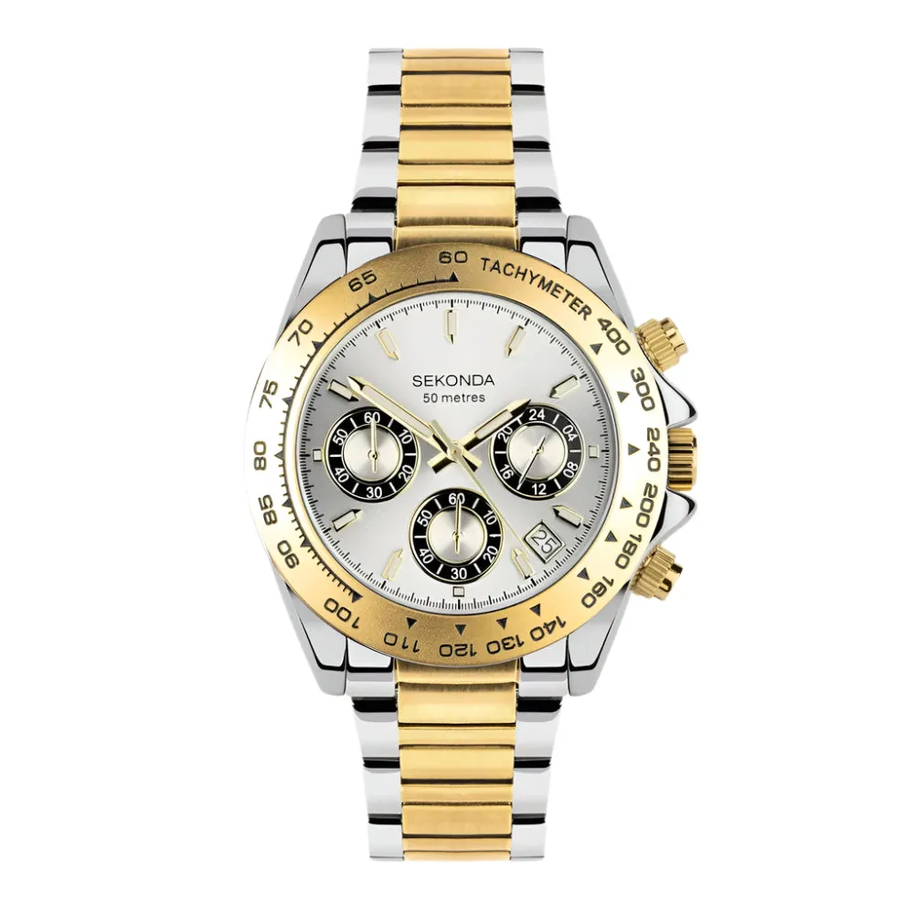 Sekonda Circuit Chronograph Men's Watch 30254 - Two Tone 