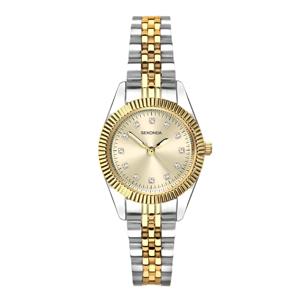 Sekonda Francis Stone Set Champagne Dial Ladies Watch 40690