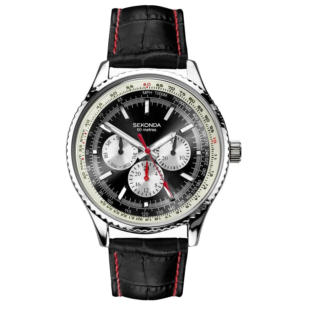 Sekonda Maverick Pilot Aviator Mens Strap Watch 30035 