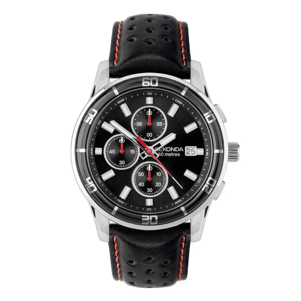 Sekonda Midnight Sports Chronograph Mens Watch Black Dial 30206 