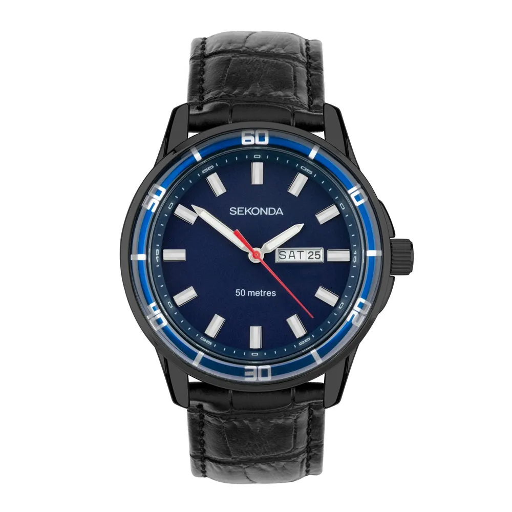 Sekonda Midnight Sports Day Date Mens Watch Blue Dial 30205 