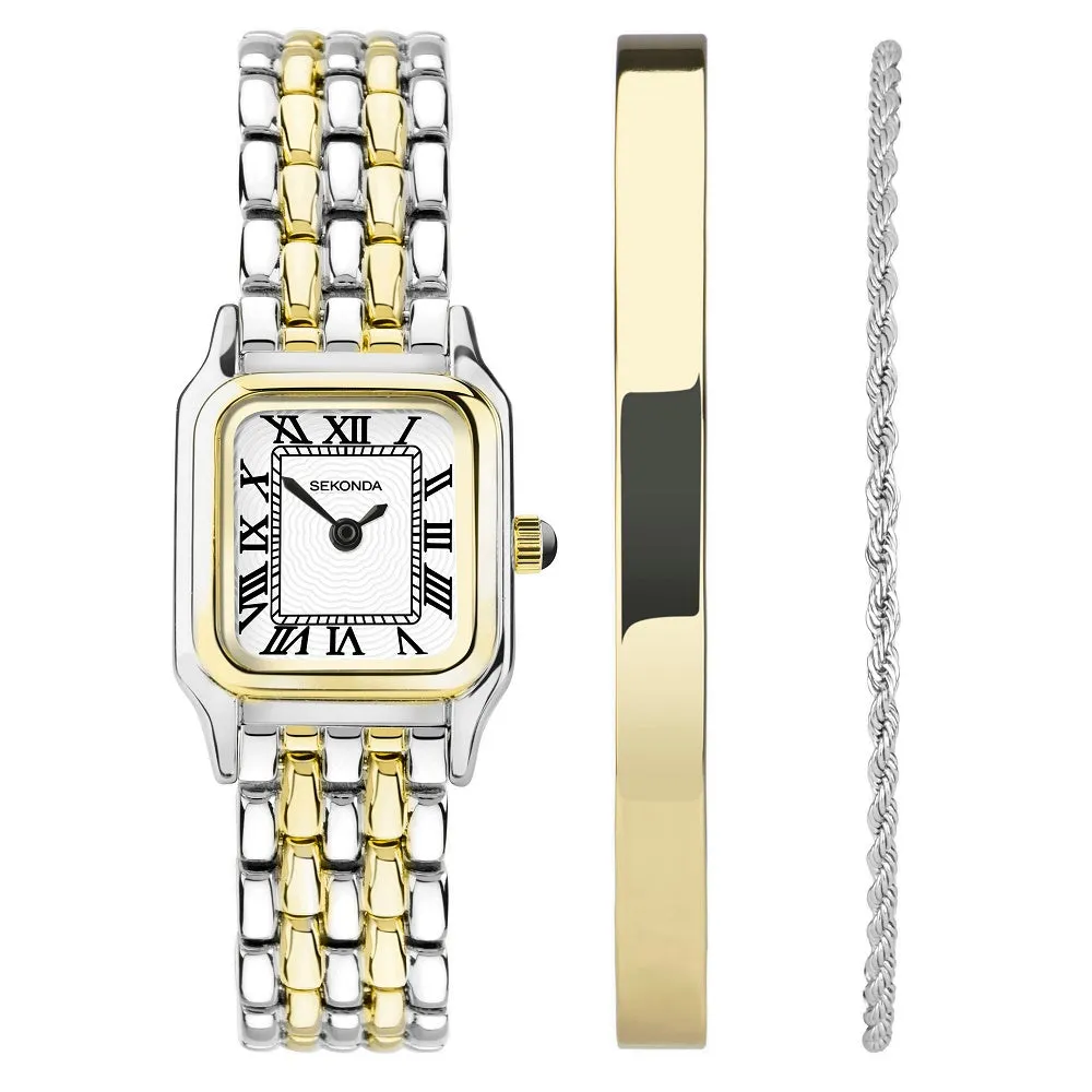 Sekonda Monica Two Tone Ladies Watch Gift Set 49039