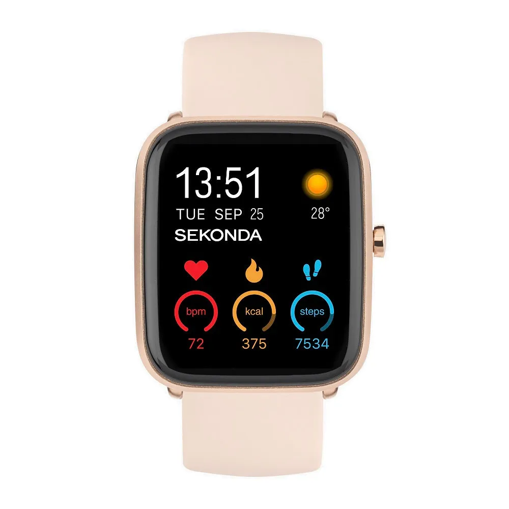 Sekonda Motion Plus Smart Watch Rose Gold Case Pink Silicone Strap 30224 