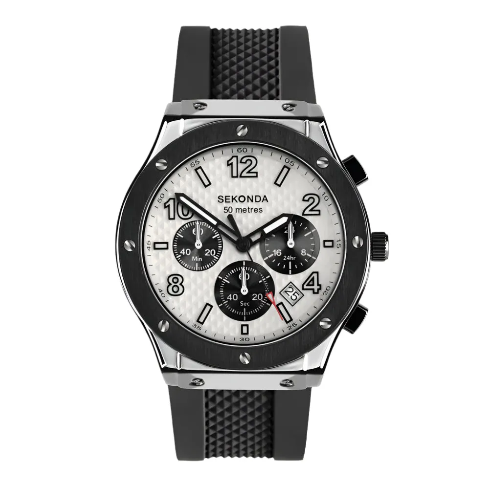 Sekonda Titan Sports Chronograph Silicone Strap Men's Watch 30256 