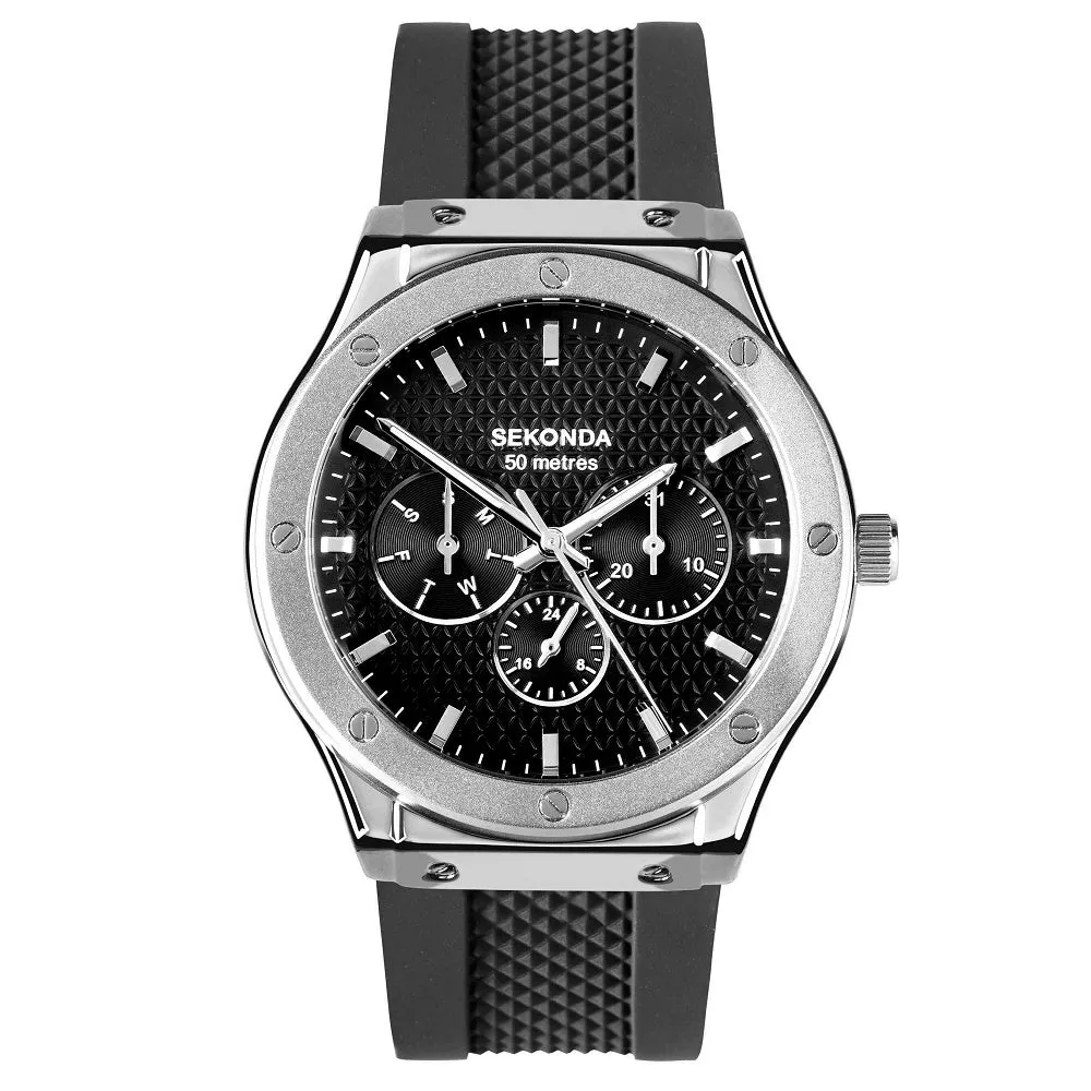 Sekonda Titan Sports Day Date Rubber Strap Mens Watch 30230 