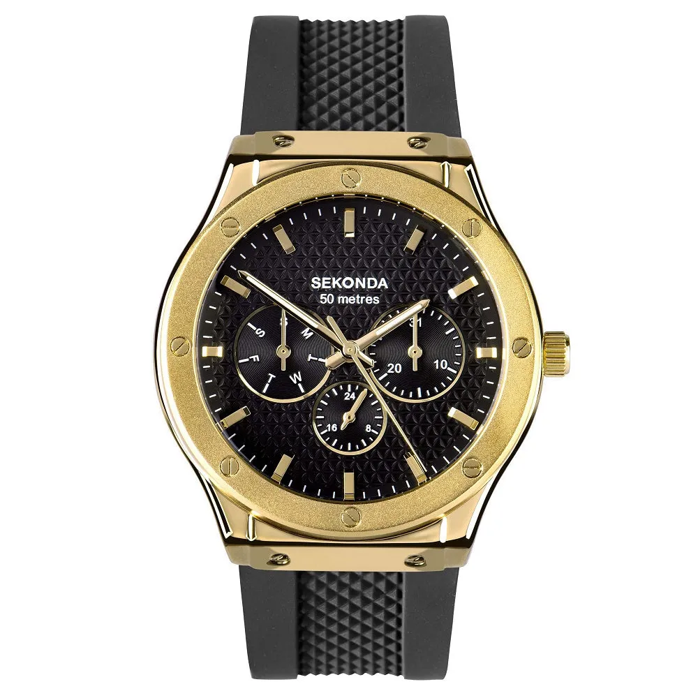 Sekonda Titan Sports Day Date Rubber Strap Mens Watch 30233 