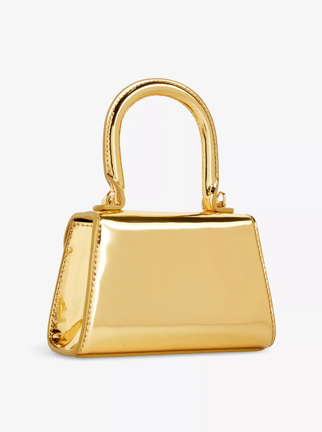 Self-Portrait The Bow Micro Mirrored Leather Crystal-Embellished Bag