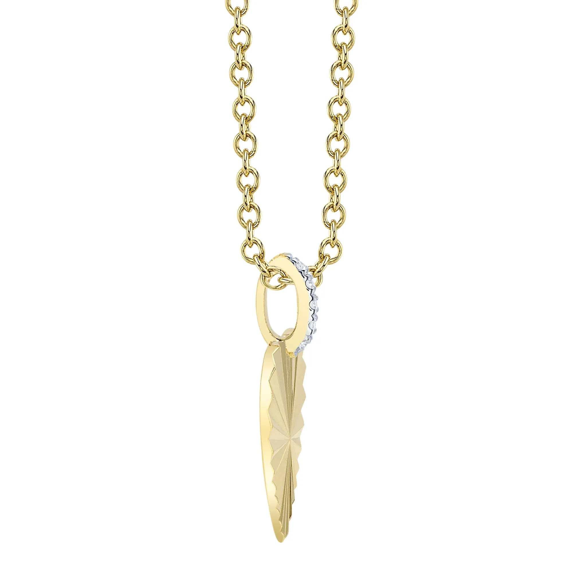 Shy Creation 0.01Ct Diamond Ribbed Heart Necklace SC22009478RD
