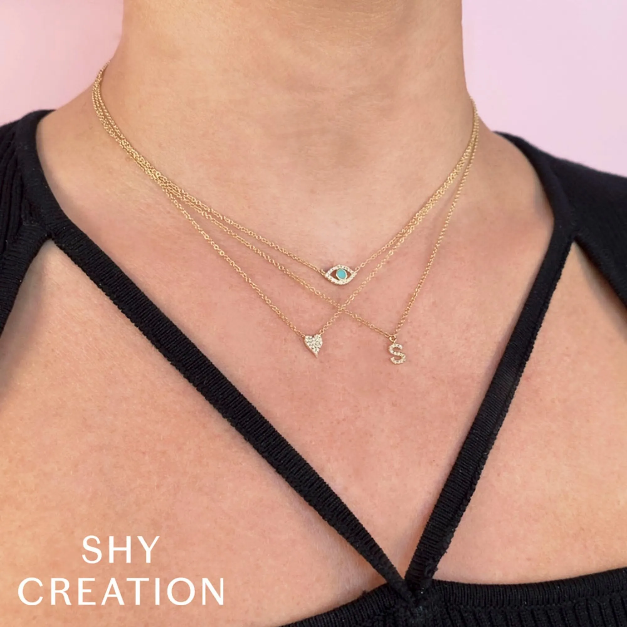 Shy Creation 0.03Ct Diamond Necklace - Initial I SC55007903-I