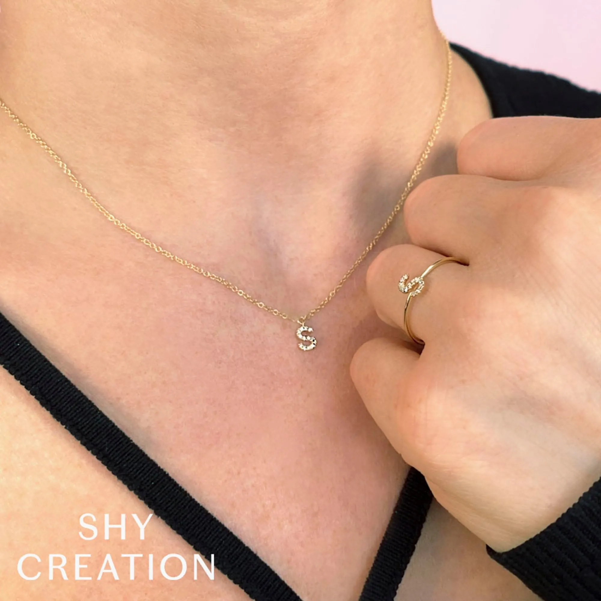 Shy Creation 0.03Ct Diamond Necklace - Initial J SC55007904-J