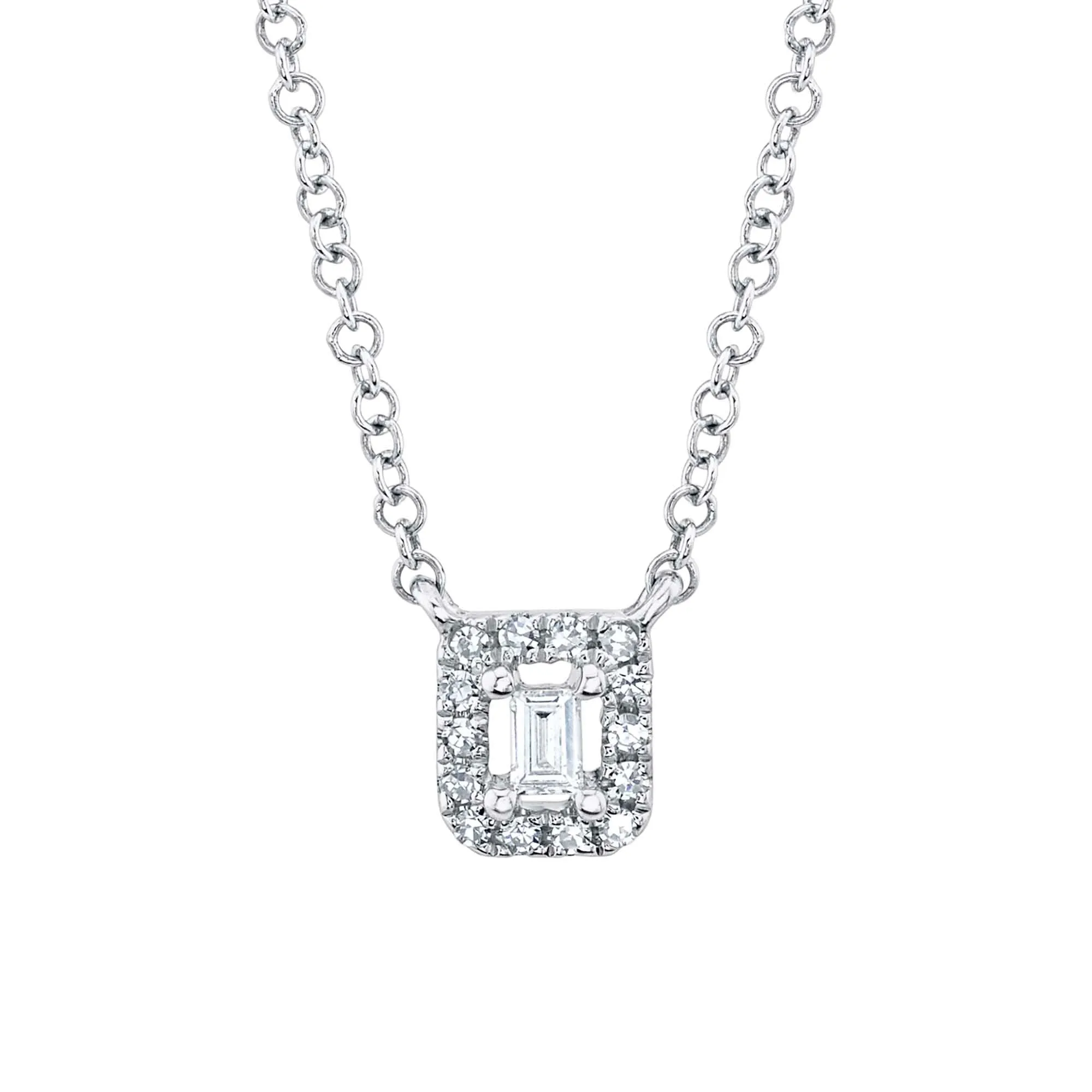 Shy Creation 0.05Ct Diamond Baguette Necklace SC55012157 