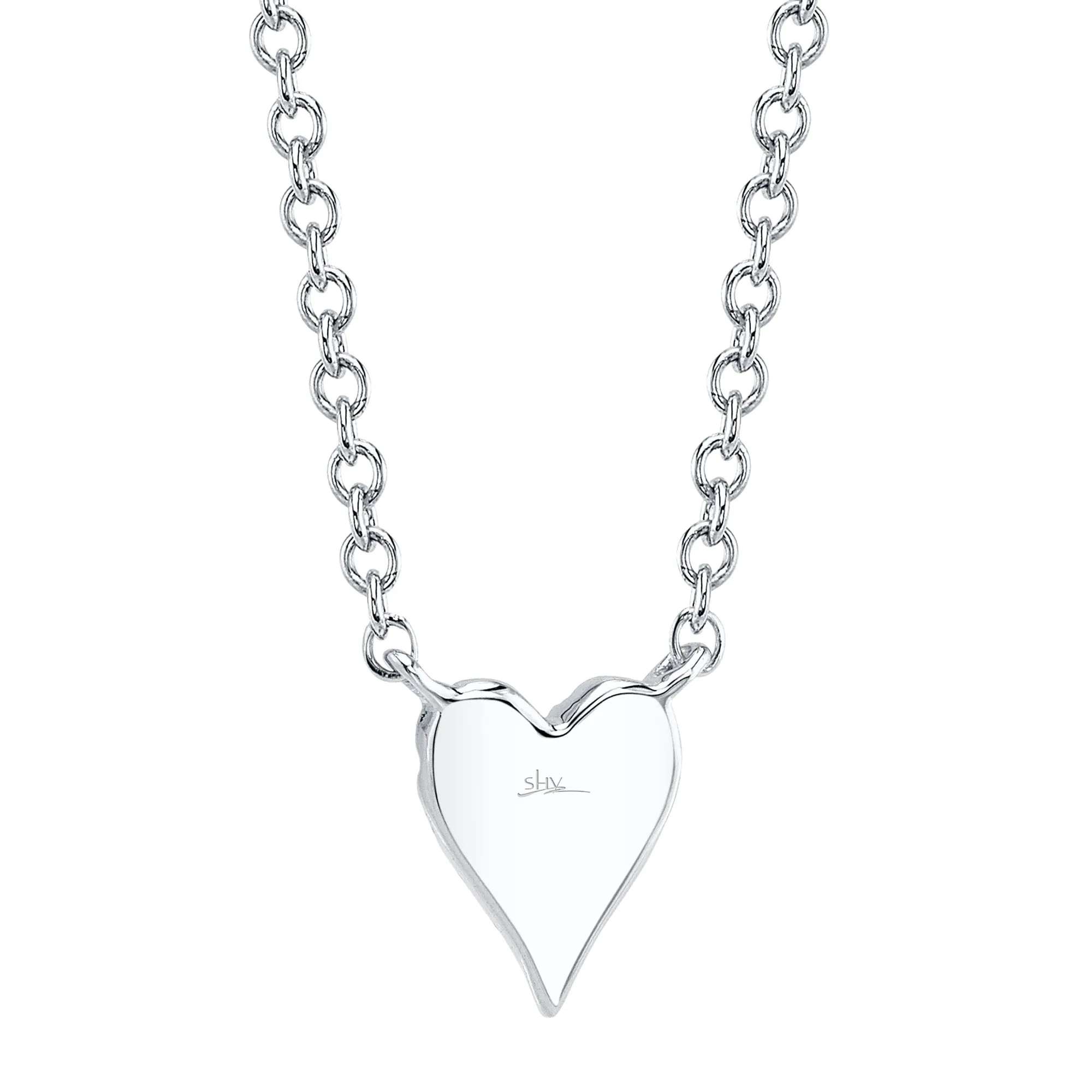 Shy Creation 0.05Ct Diamond Pave Heart Necklace SC55006732