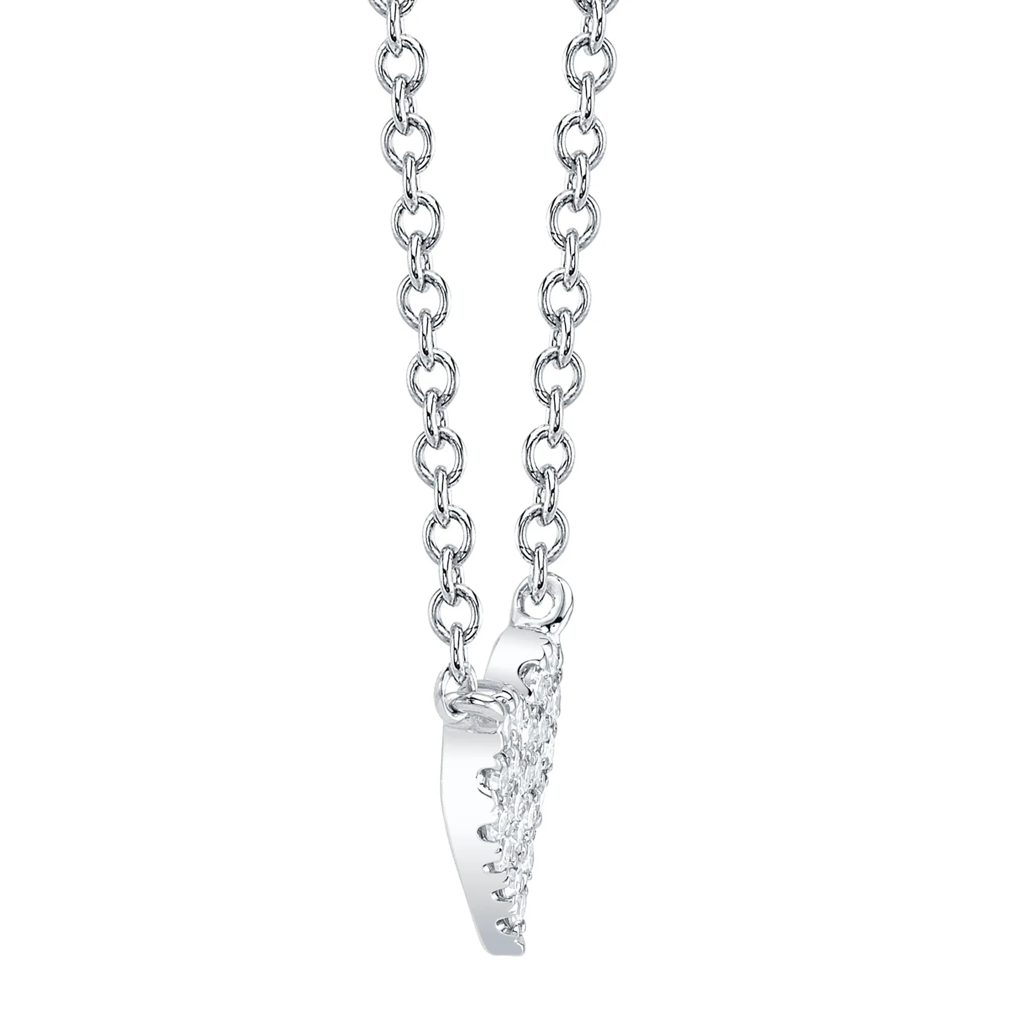 Shy Creation 0.05Ct Diamond Pave Heart Necklace SC55006732