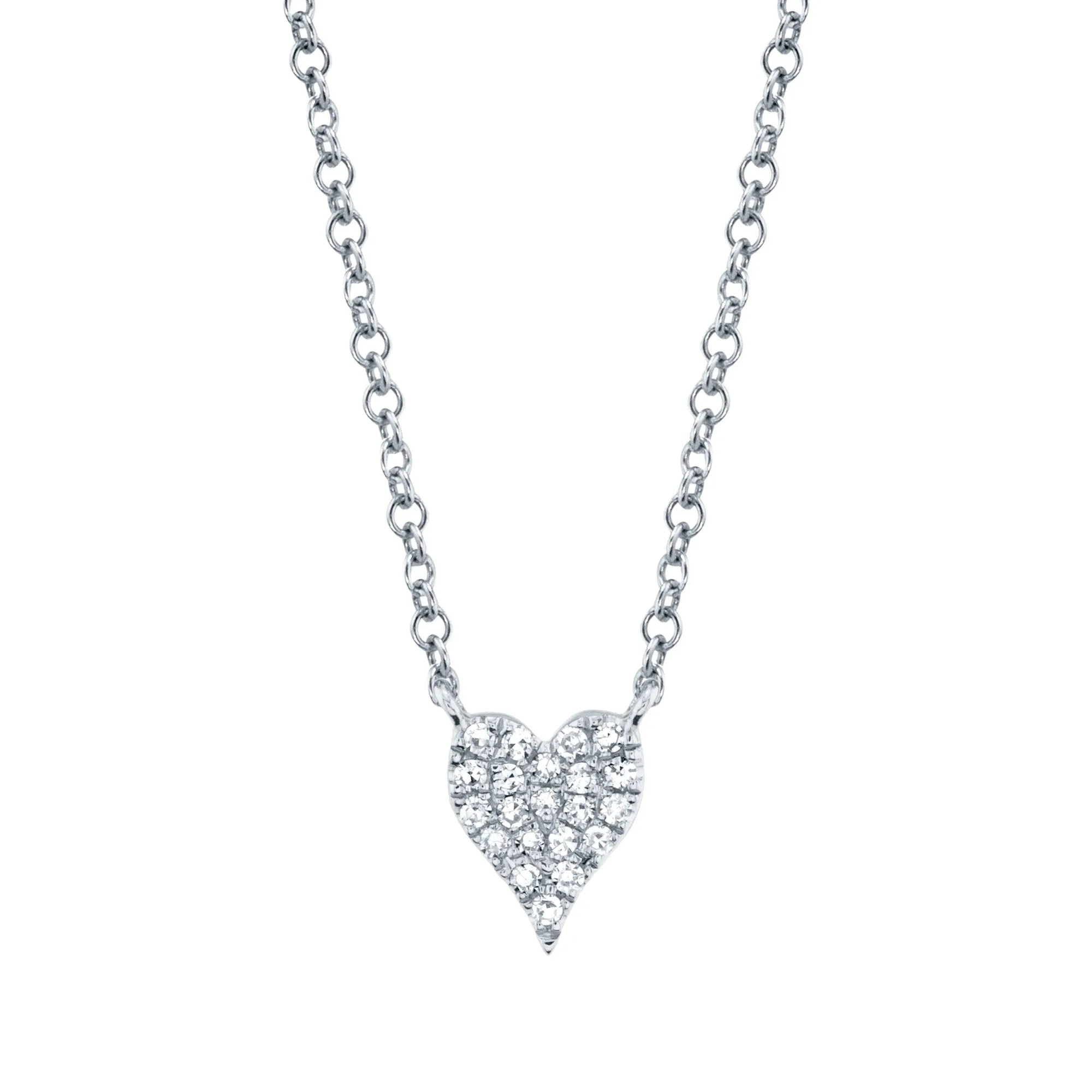 Shy Creation 0.05Ct Diamond Pave Heart Necklace SC55006732 