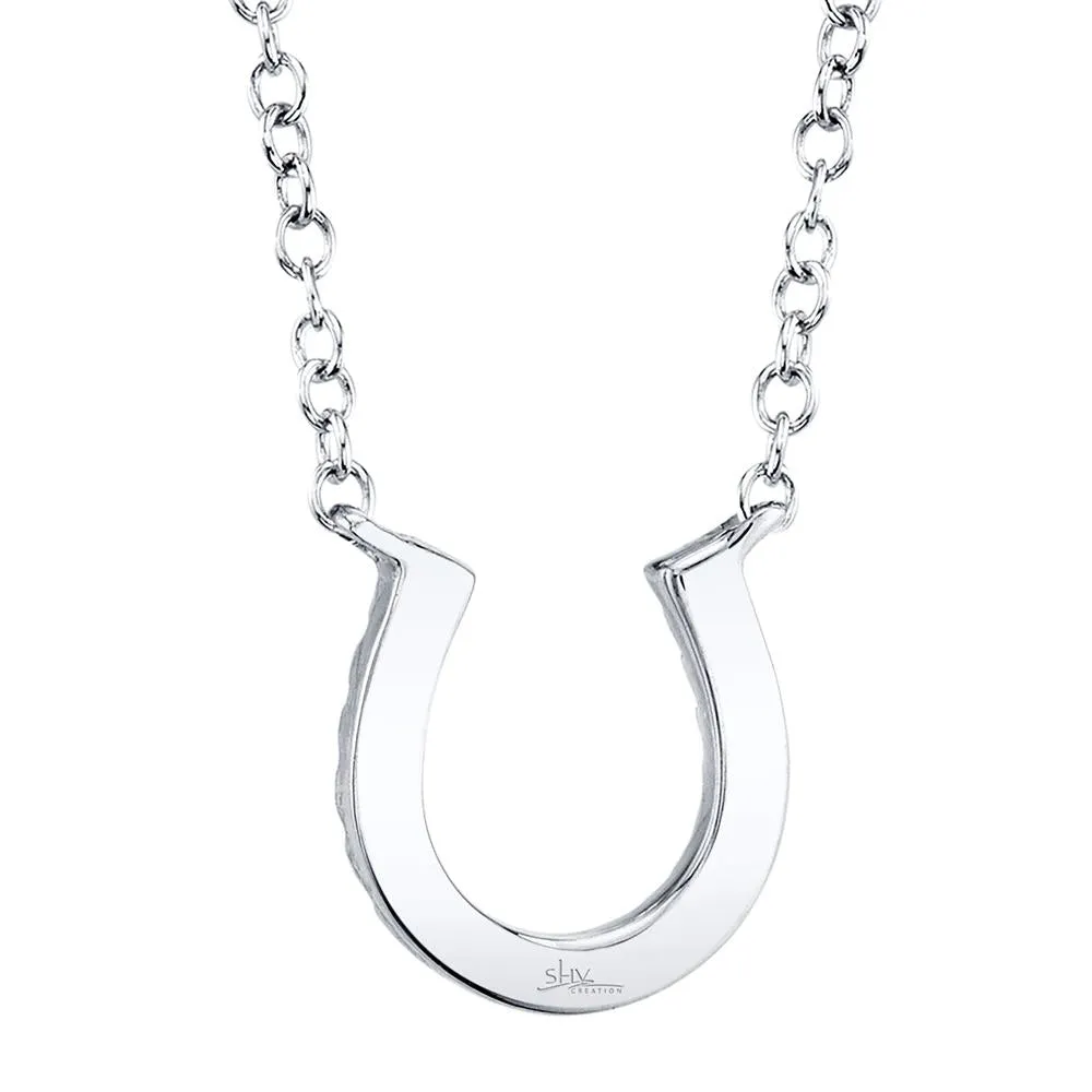 Shy Creation 0.06Ct Diamond Horseshoe Necklace SC55002923