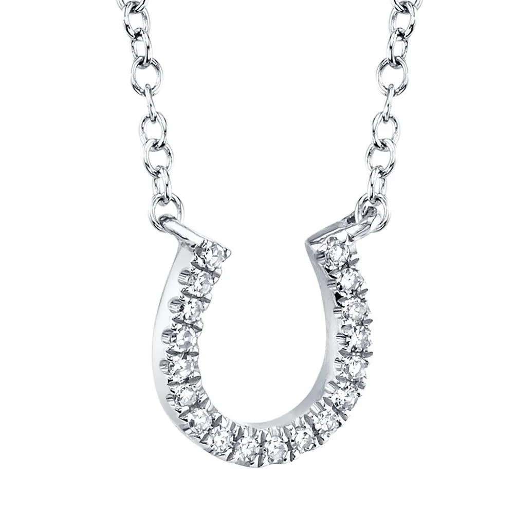 Shy Creation 0.06Ct Diamond Horseshoe Necklace SC55002923