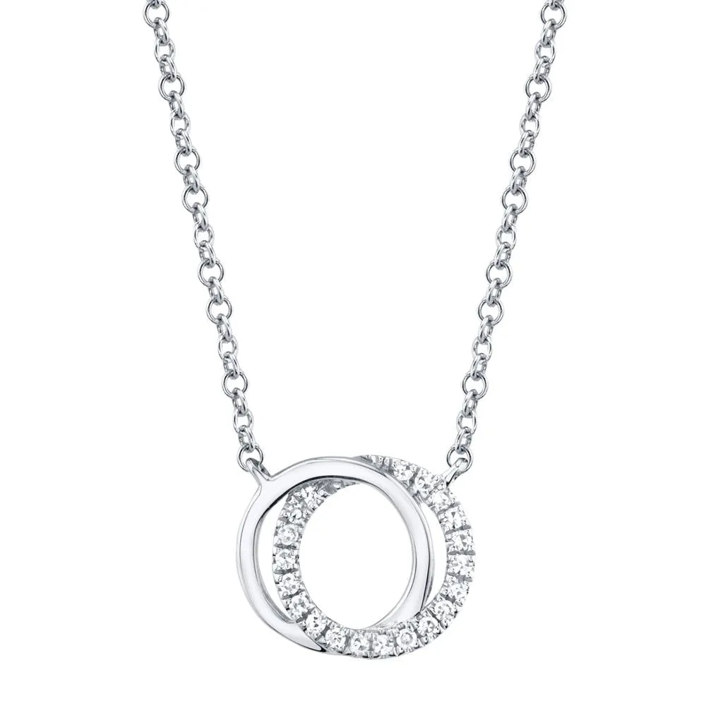 Shy Creation 0.07Ct Diamond Love Knot Circle Necklace SC55009637 