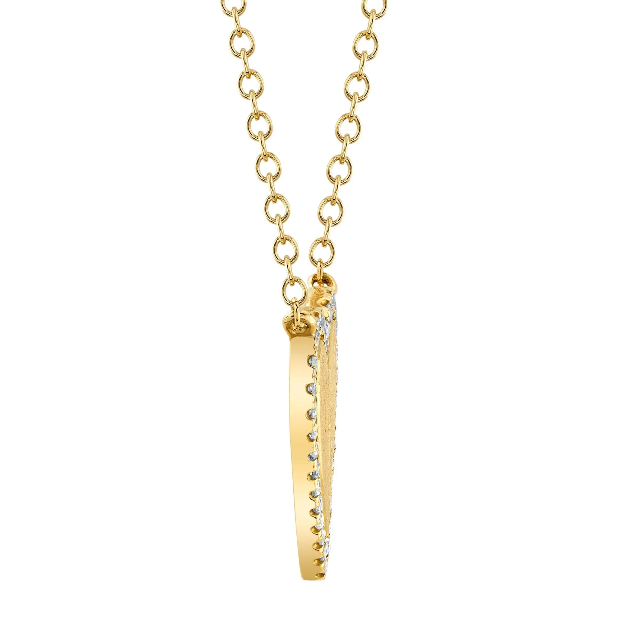 Shy Creation 0.09Ct Diamond Heart Matte Necklace SC55007071