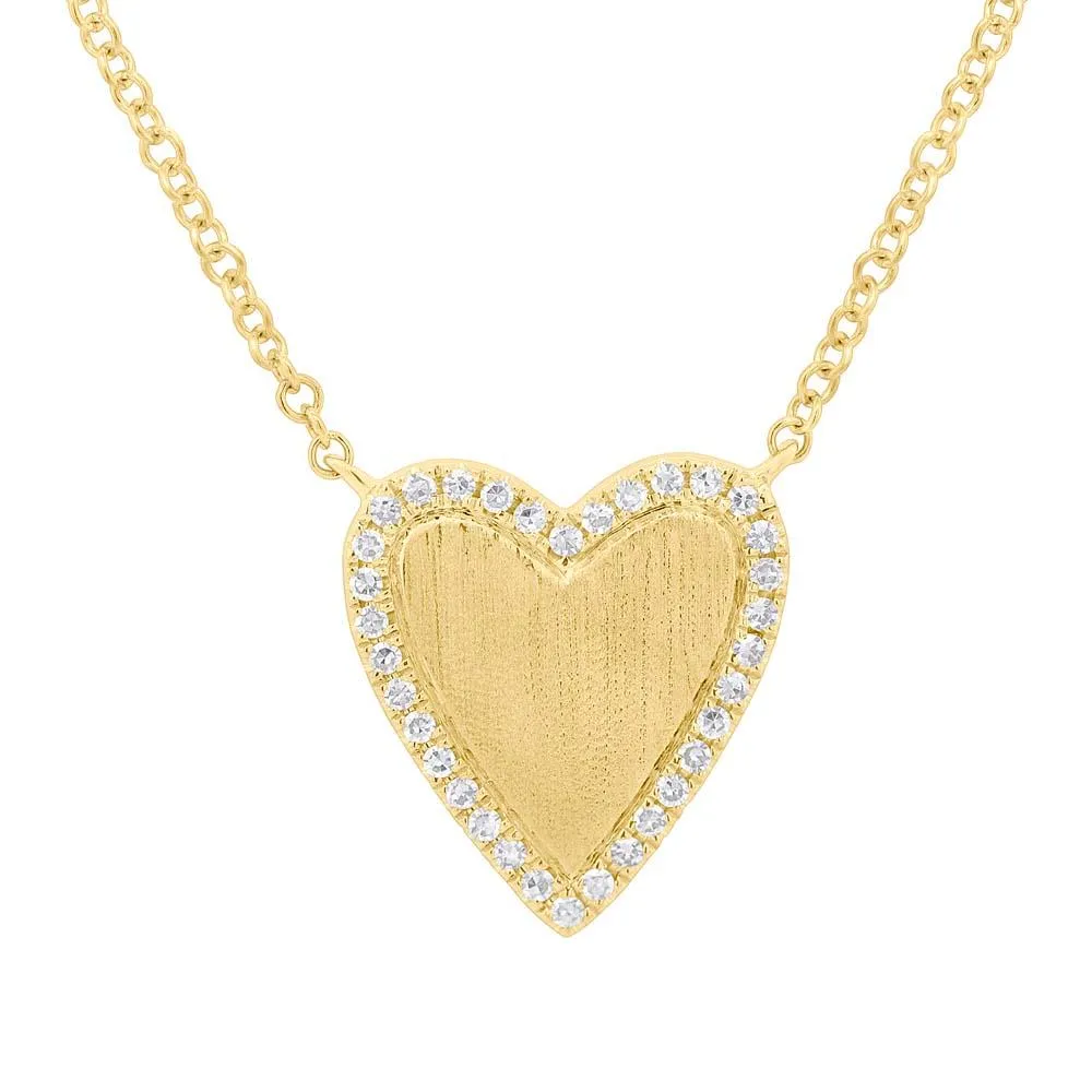 Shy Creation 0.09Ct Diamond Heart Matte Necklace SC55007071 