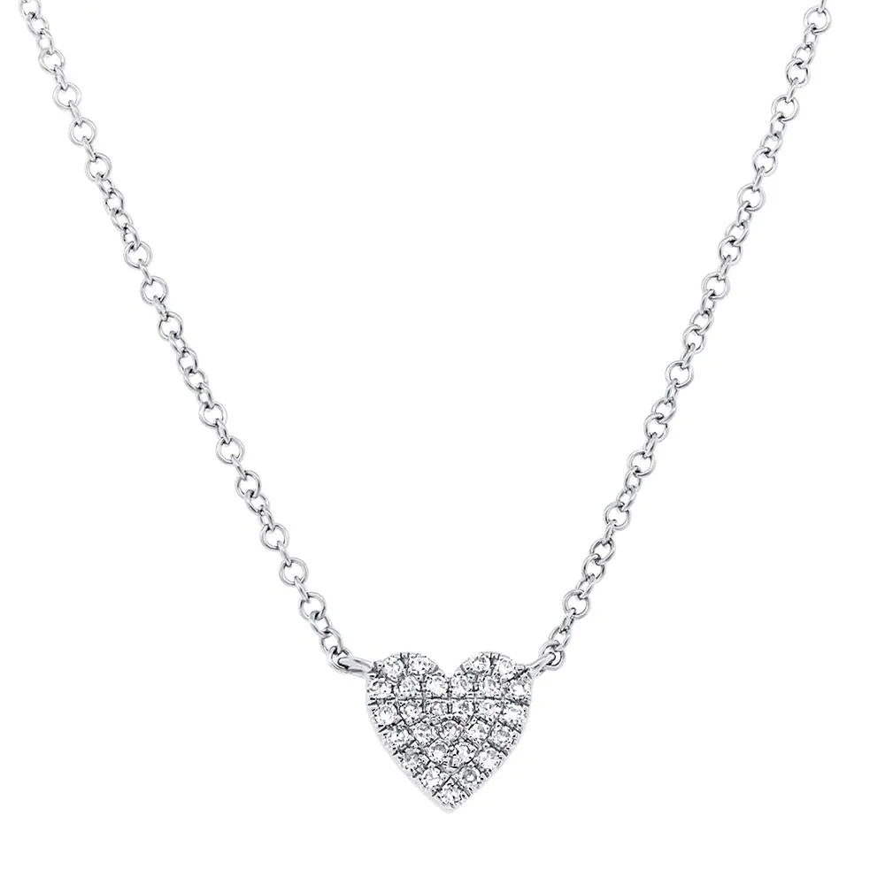 Shy Creation 0.09Ct Diamond Pave Heart Necklace SC55002132 