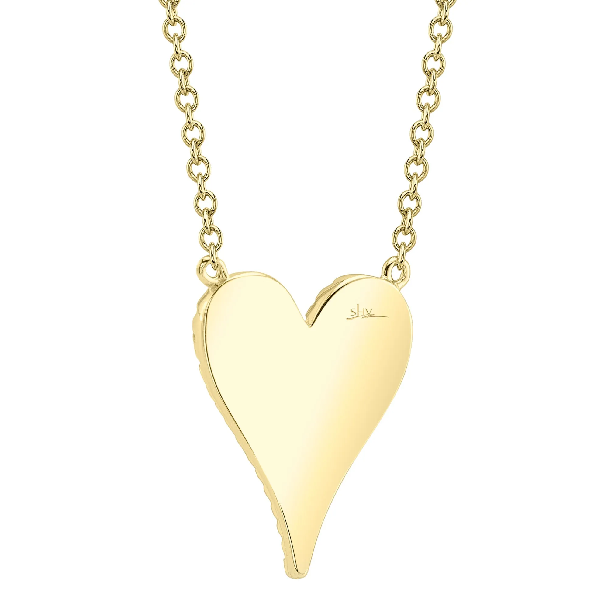Shy Creation 0.11Ct Diamond Pave Heart Necklace SC55006926