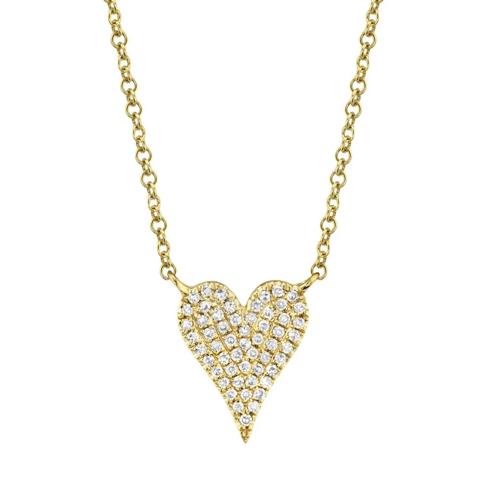 Shy Creation 0.11Ct Diamond Pave Heart Necklace SC55006926 